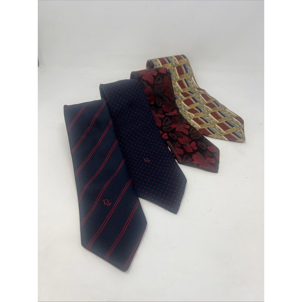 Vintage Christian Dior silk ties‎ lot of 4